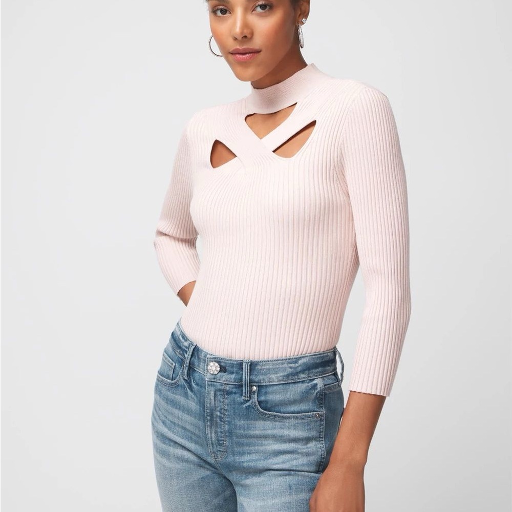 WHBM NWT Elegant Women's Pink Cut-Out Top